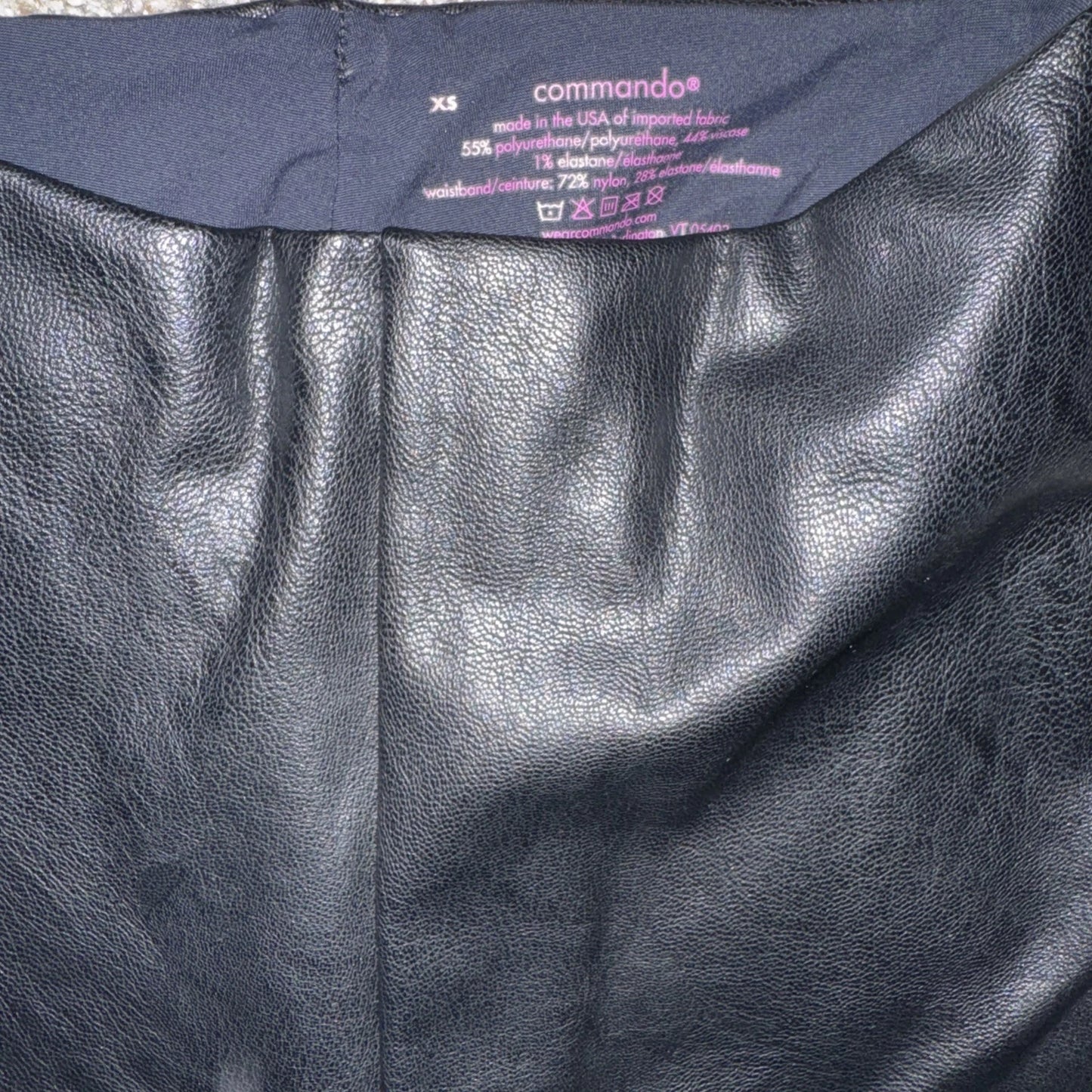 Women’s XS Commando Biker Shorts Faux Leather Black