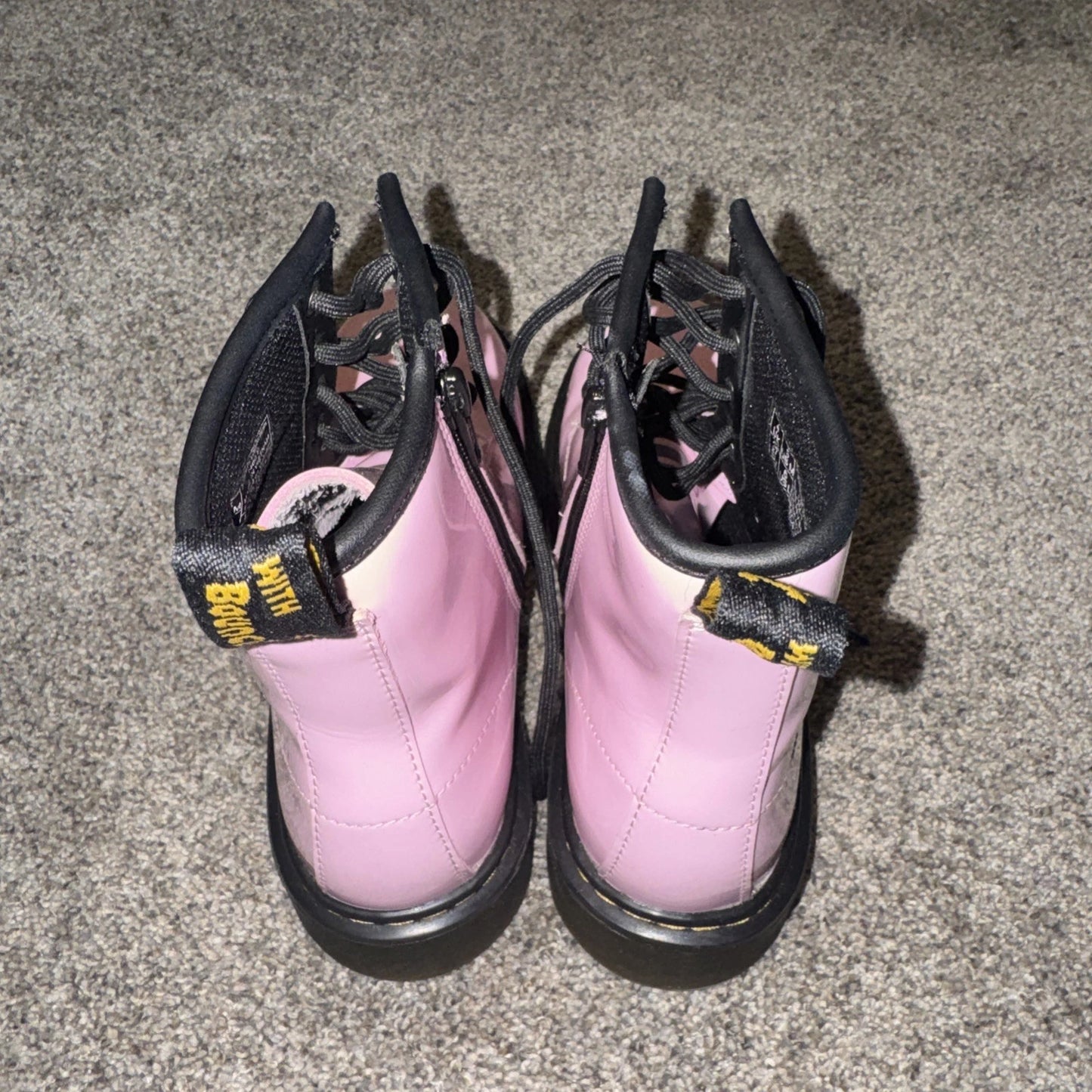 Size 5 Women’s Dr. Martens Patent Leather Lace Up Boots Pink
