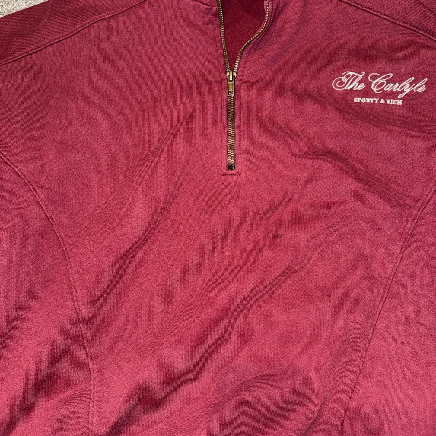 Sporty & Rich The Carlyle Script Quarter-Zip Sweatshirt Women’s Medium