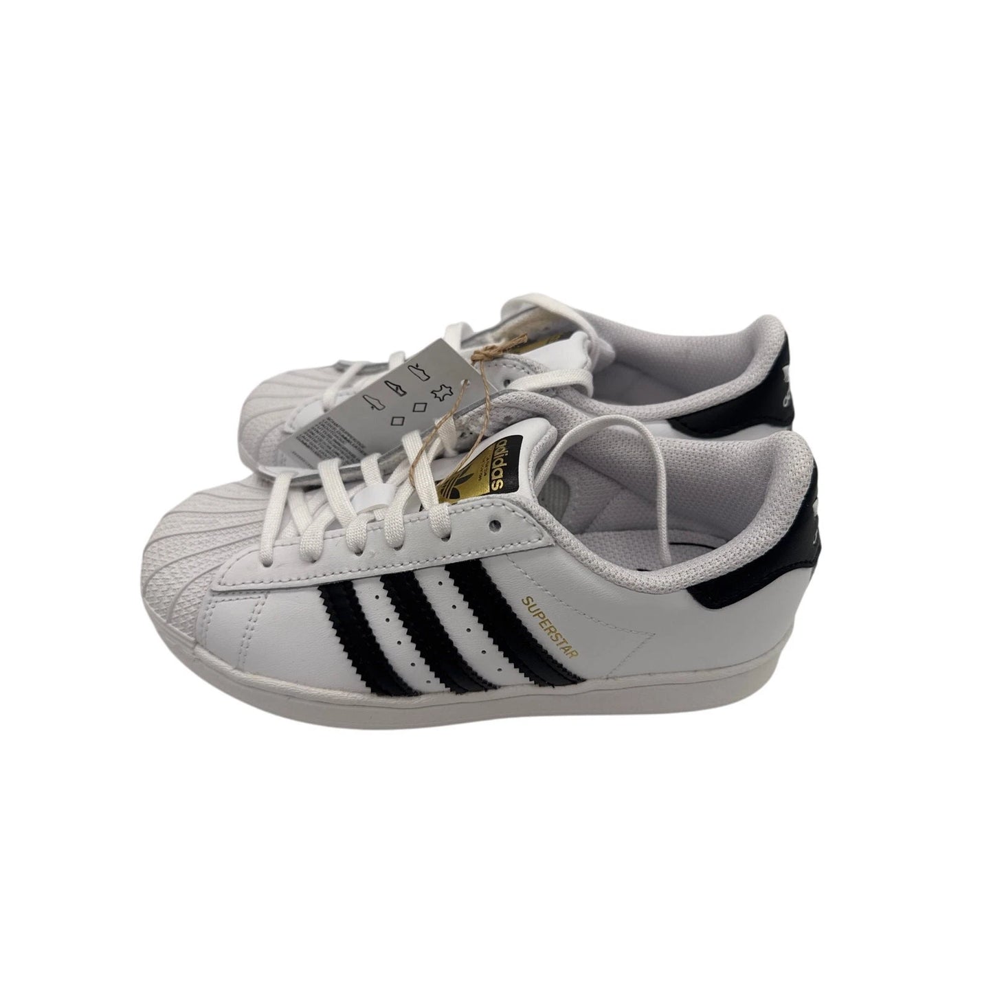 Size 1Y Adidas Superstar C- White/ Black
