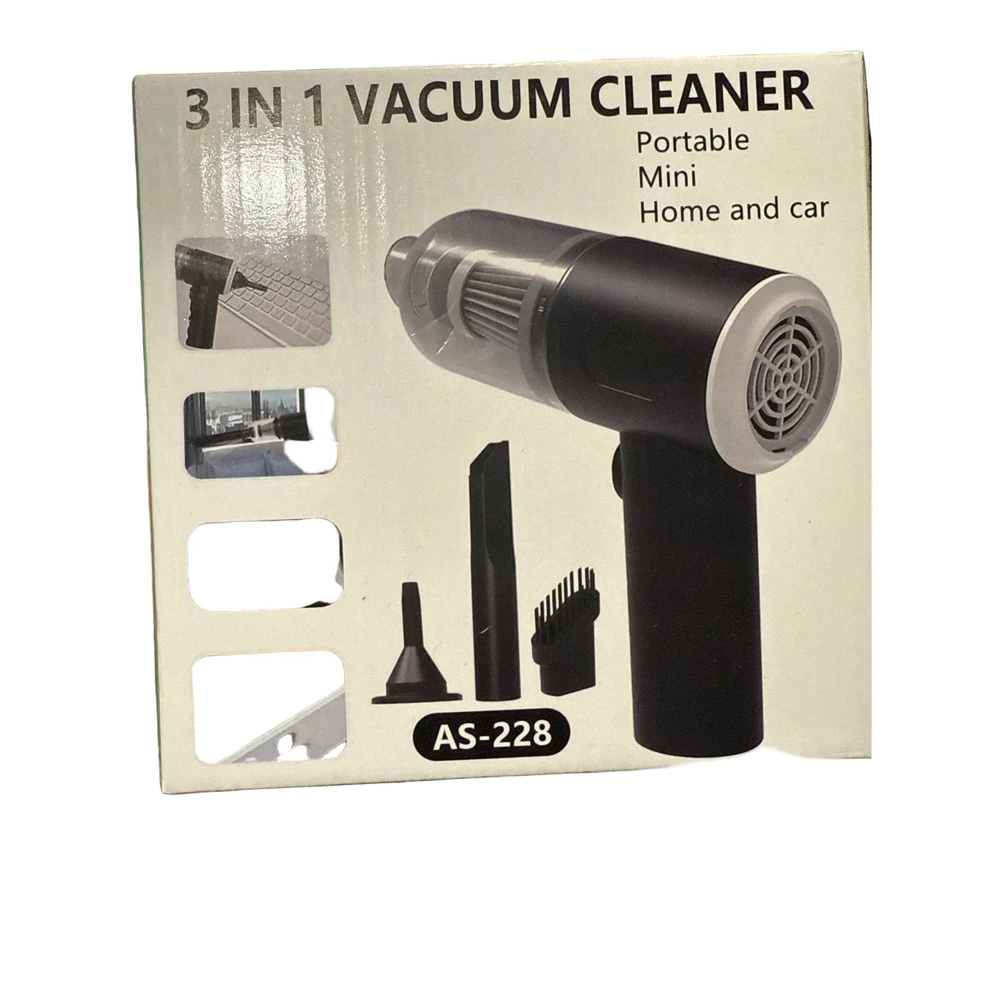 3 In 1 Vacuum Cleaner Portable Mini Home And Car AS-228 USB charged battery