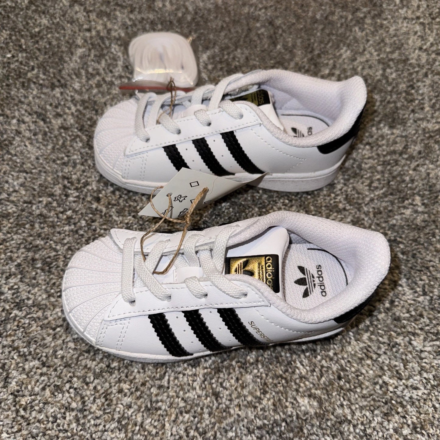 Adidas Superstar EL I (TD) Size 7C White Black