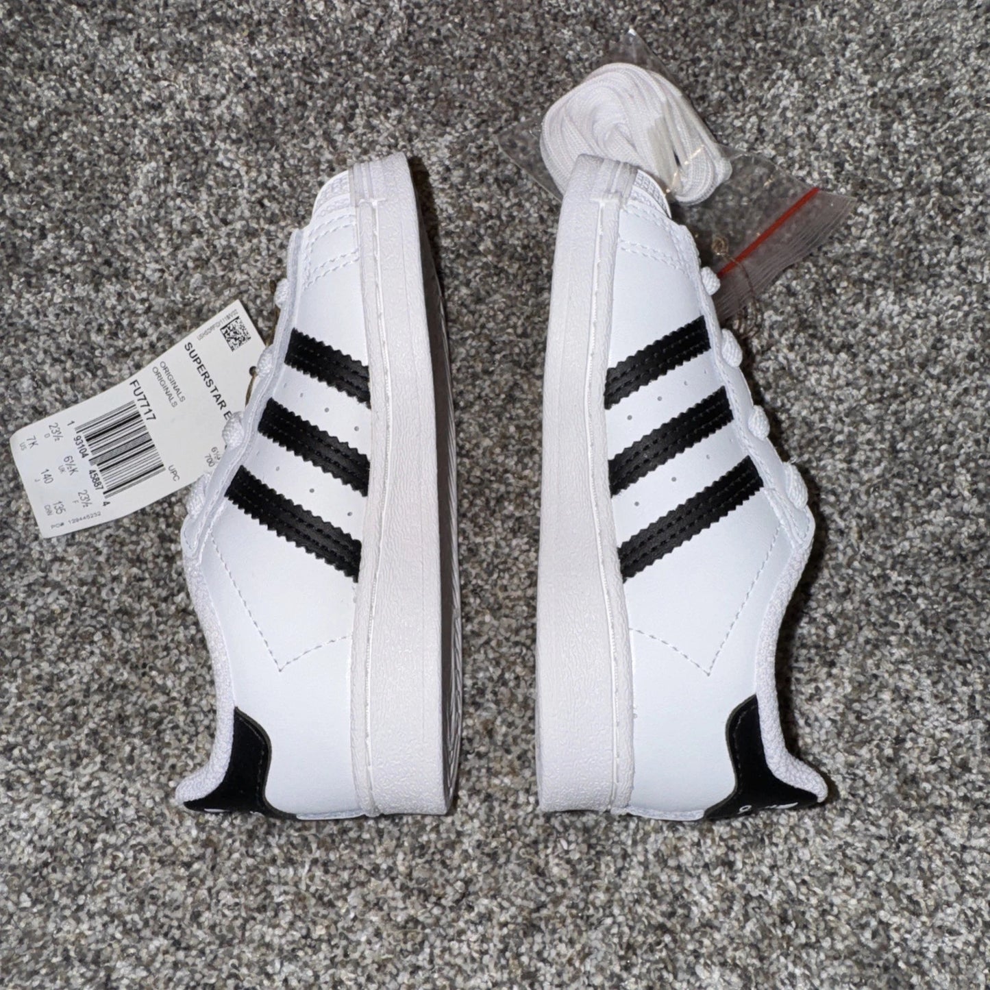 Adidas Superstar EL I (TD) Size 7C White Black