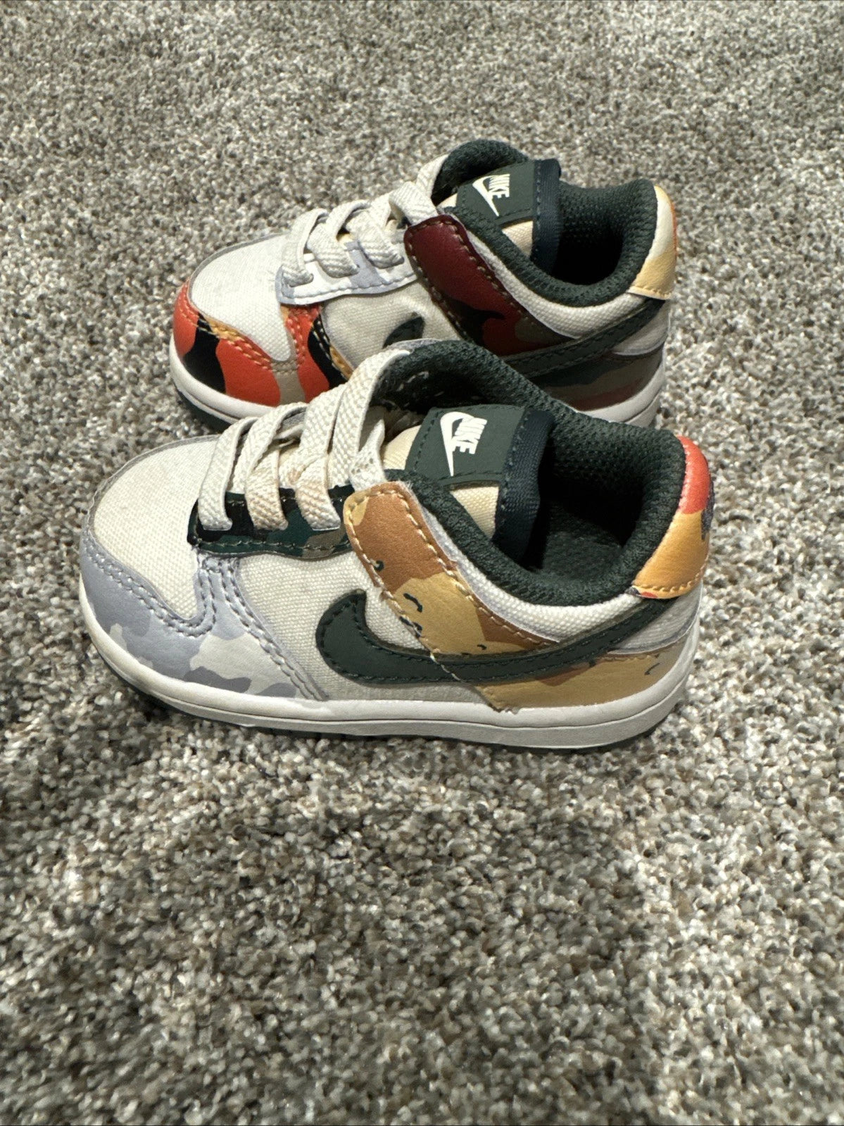 Nike Dunk Low Sail Multi-Camo (TD) Size 4C