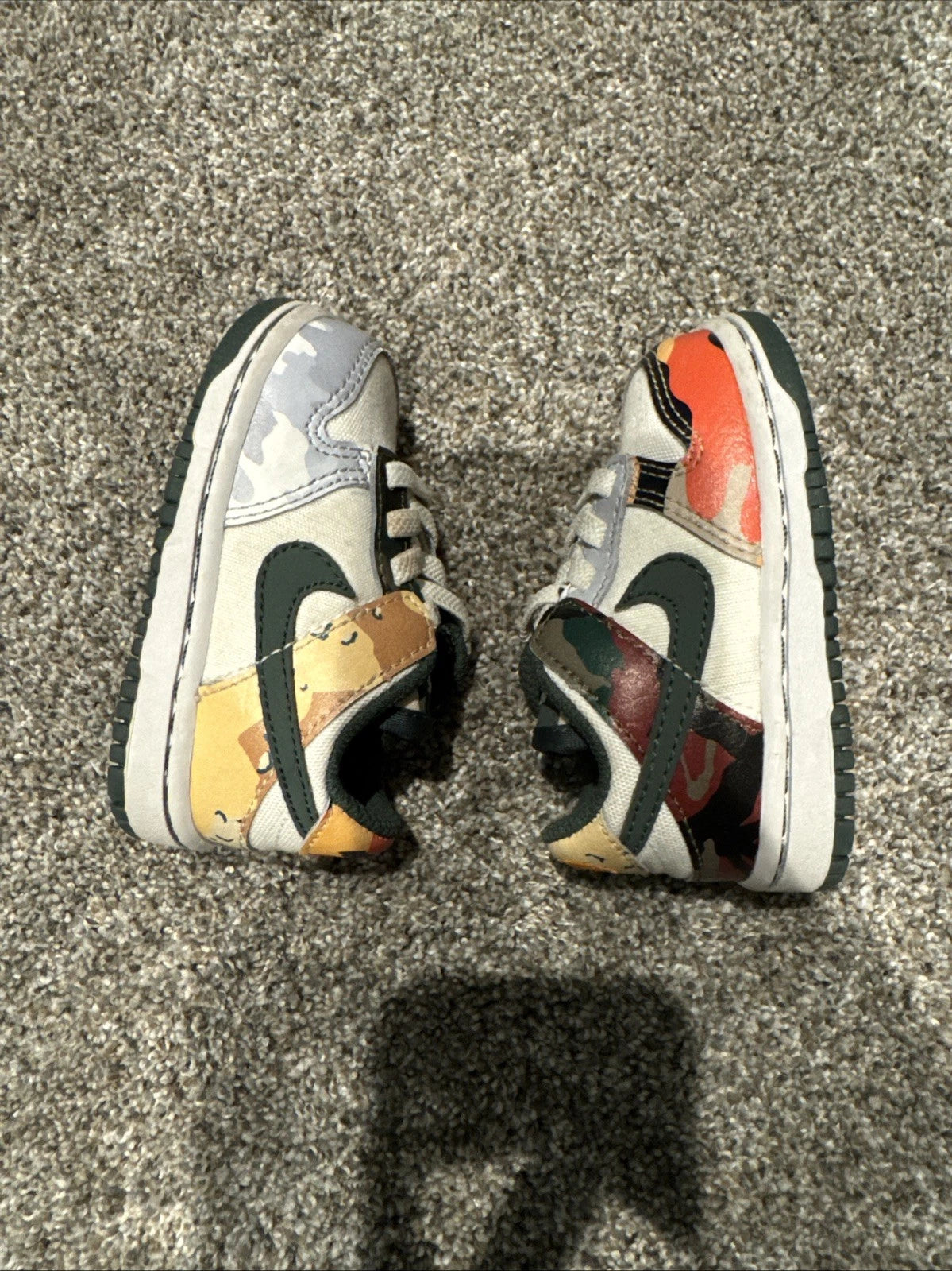 Nike Dunk Low Sail Multi-Camo (TD) Size 4C
