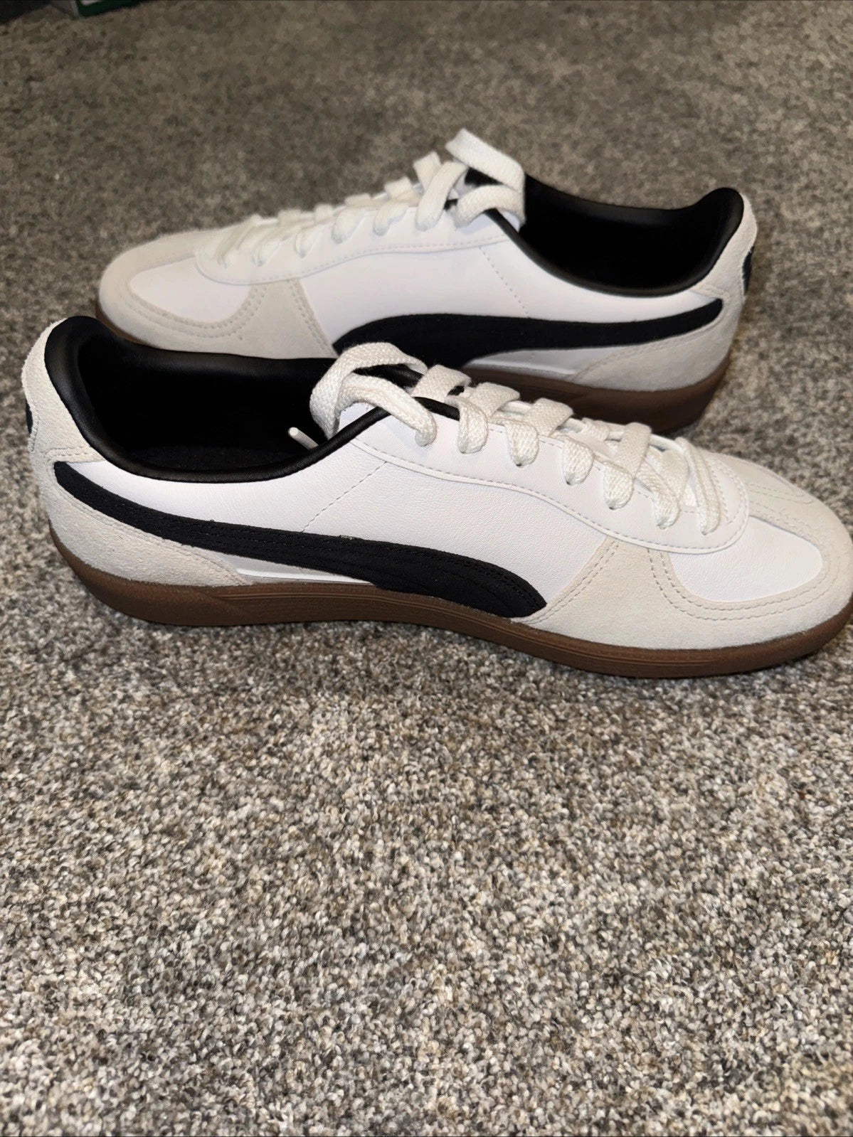 PUMA Palermo Leather White Black Gum Size 8.5