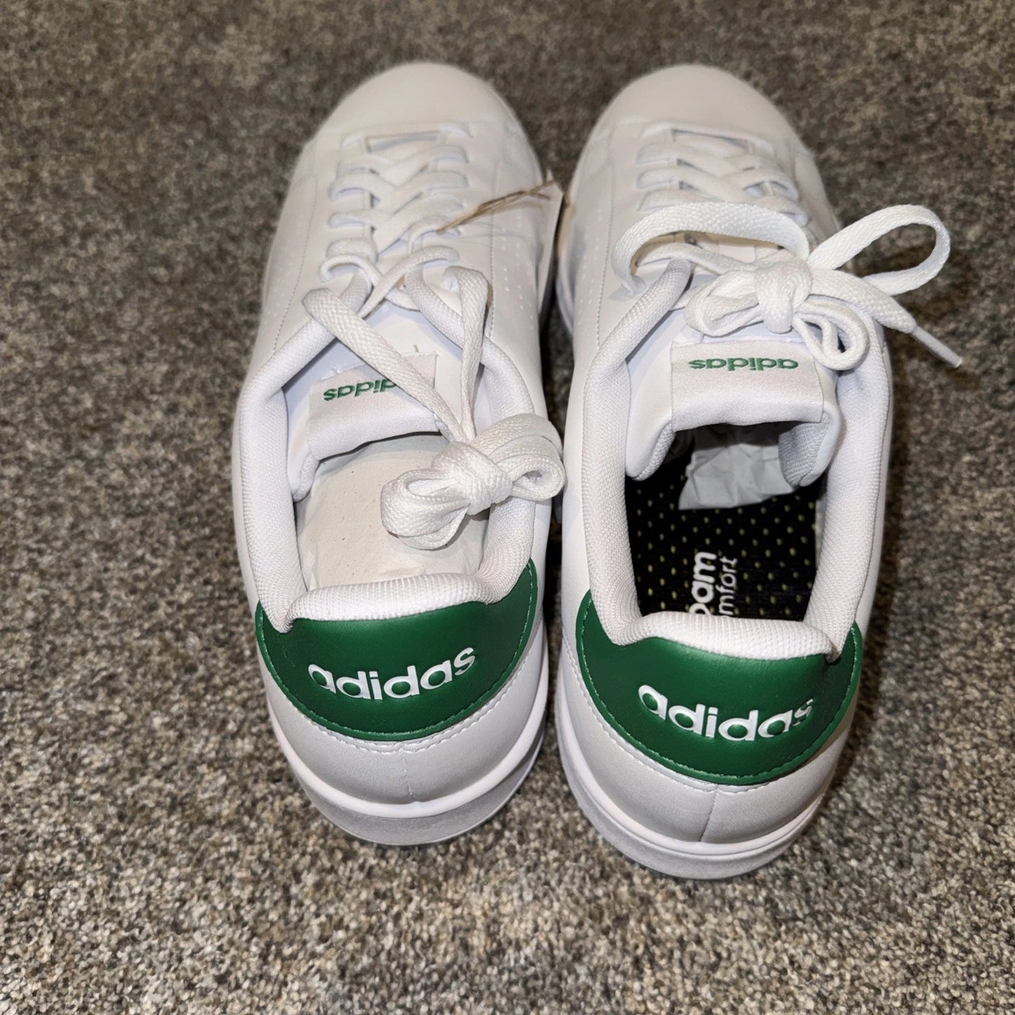 Size 11.5 Men’s- Adidas Advantage White Green