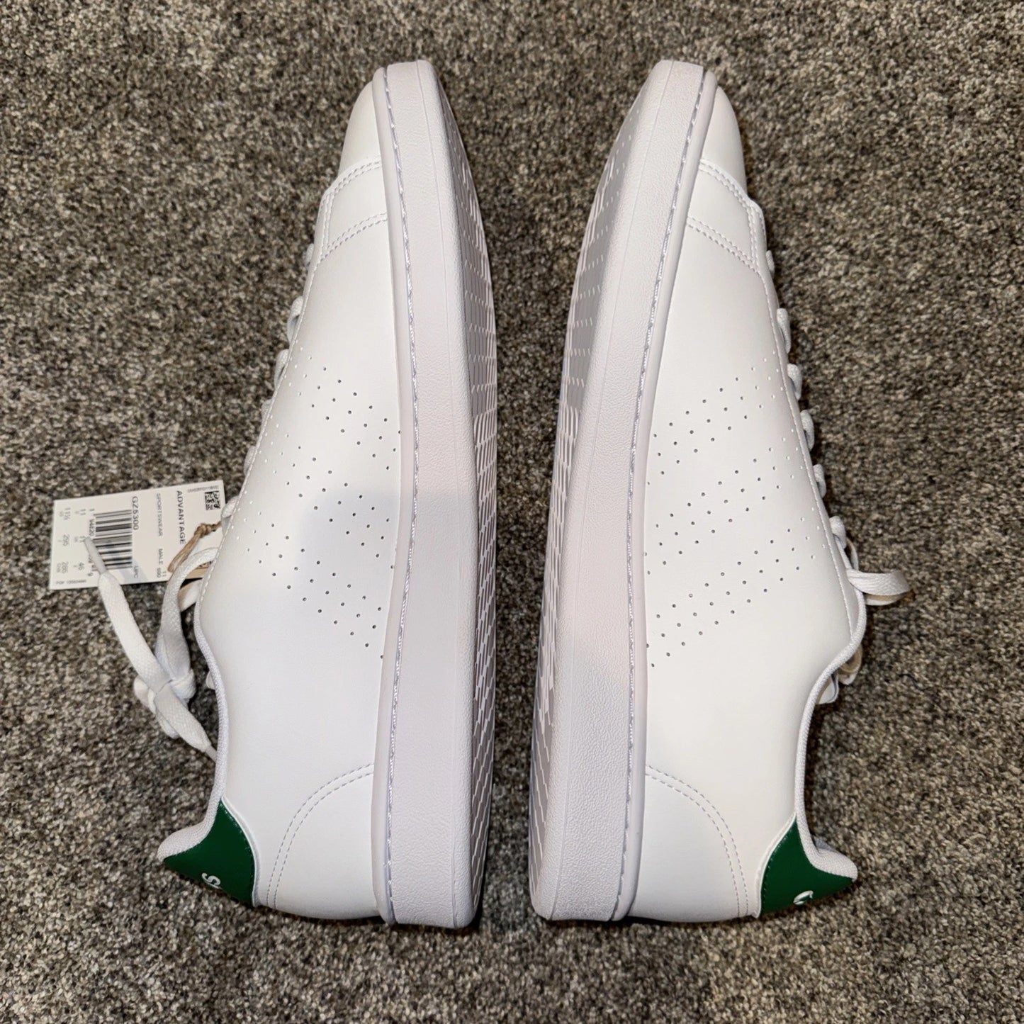 Size 11.5 Men’s- Adidas Advantage White Green