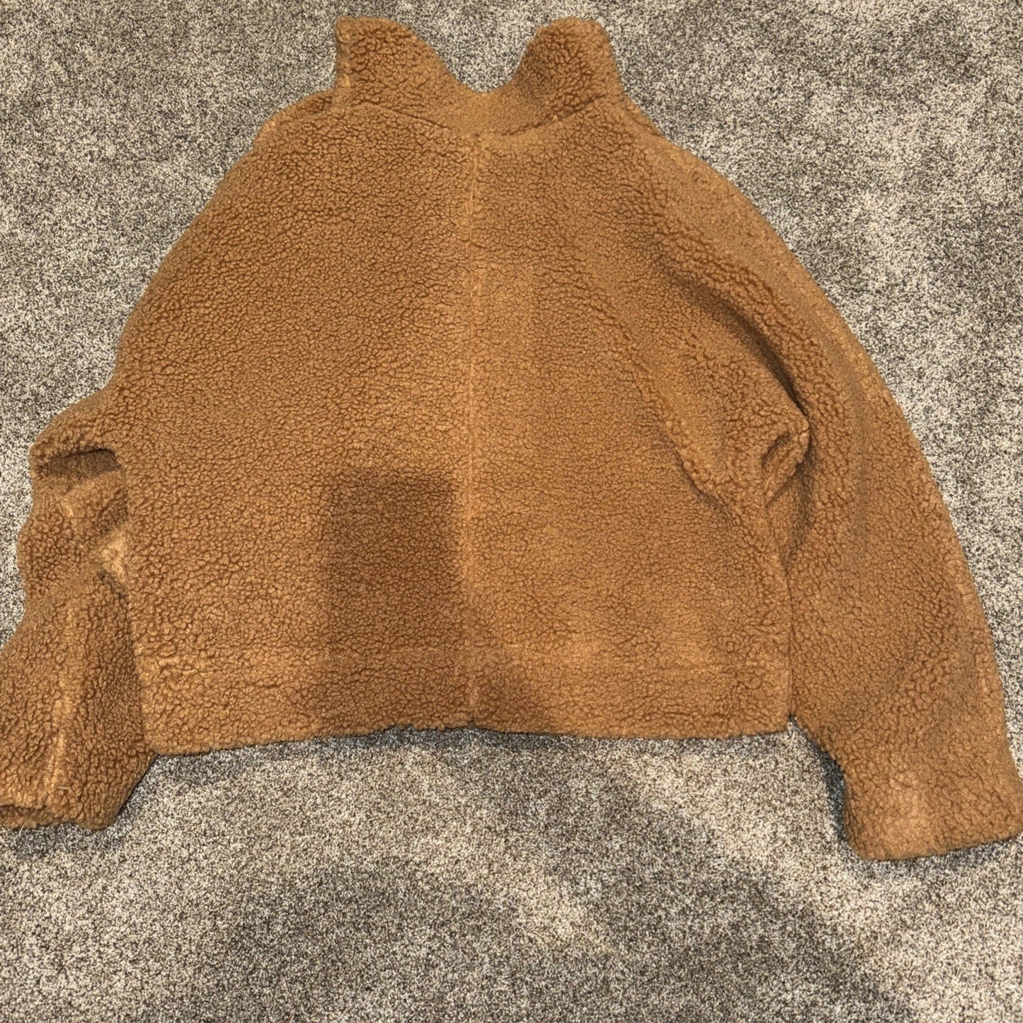 We The Free People Jacket Women Medium Brown Izzy Wrap Teddy Sherpa Fleece Coat