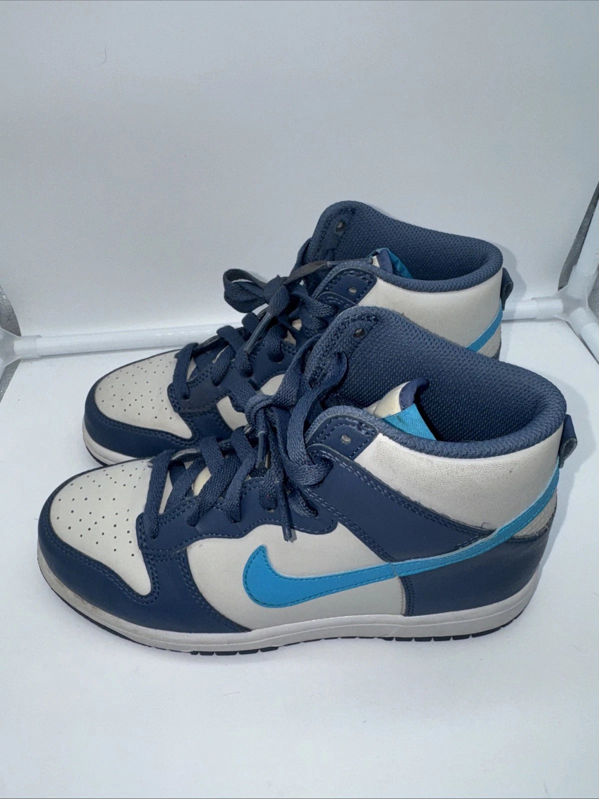 Size 3Y Nike Dunk High Blue- As Is- Purchased With A Cigarette Smell