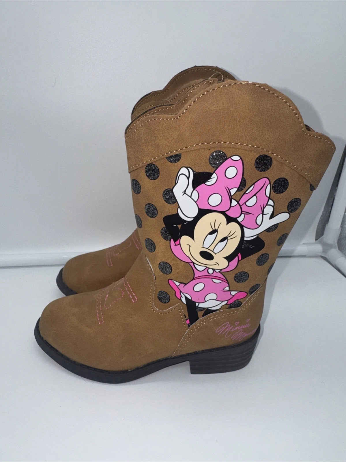 Kids Size 7 Minnie Mouse Boots Brown