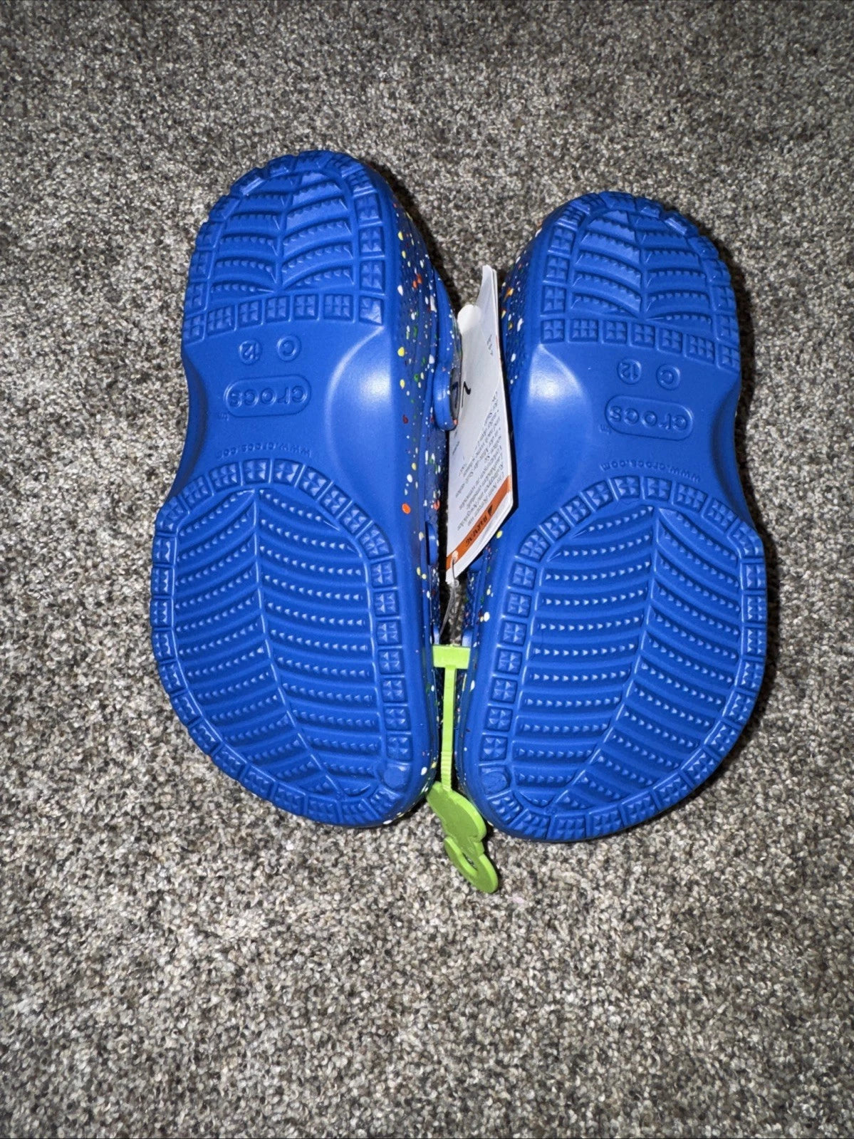 Kids Size 12C Crocs Classic Splatter Paint Blue