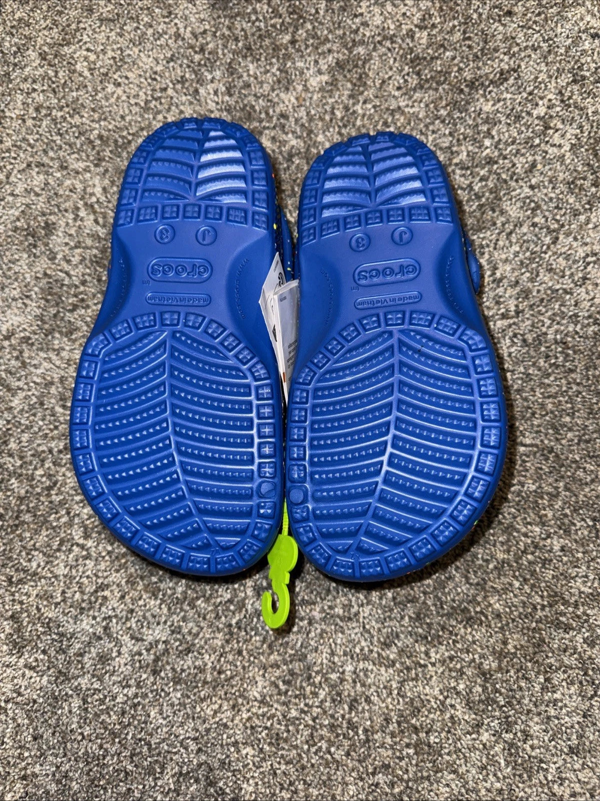Kids Size 3 Crocs Classic Splatter Paint Blue