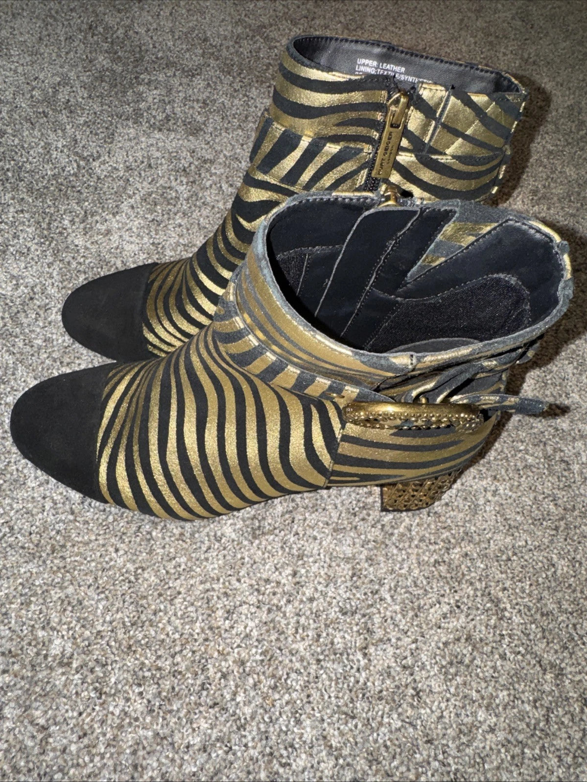 Size 38 Women’s Kurt Geiger Ankle Boots Zebra