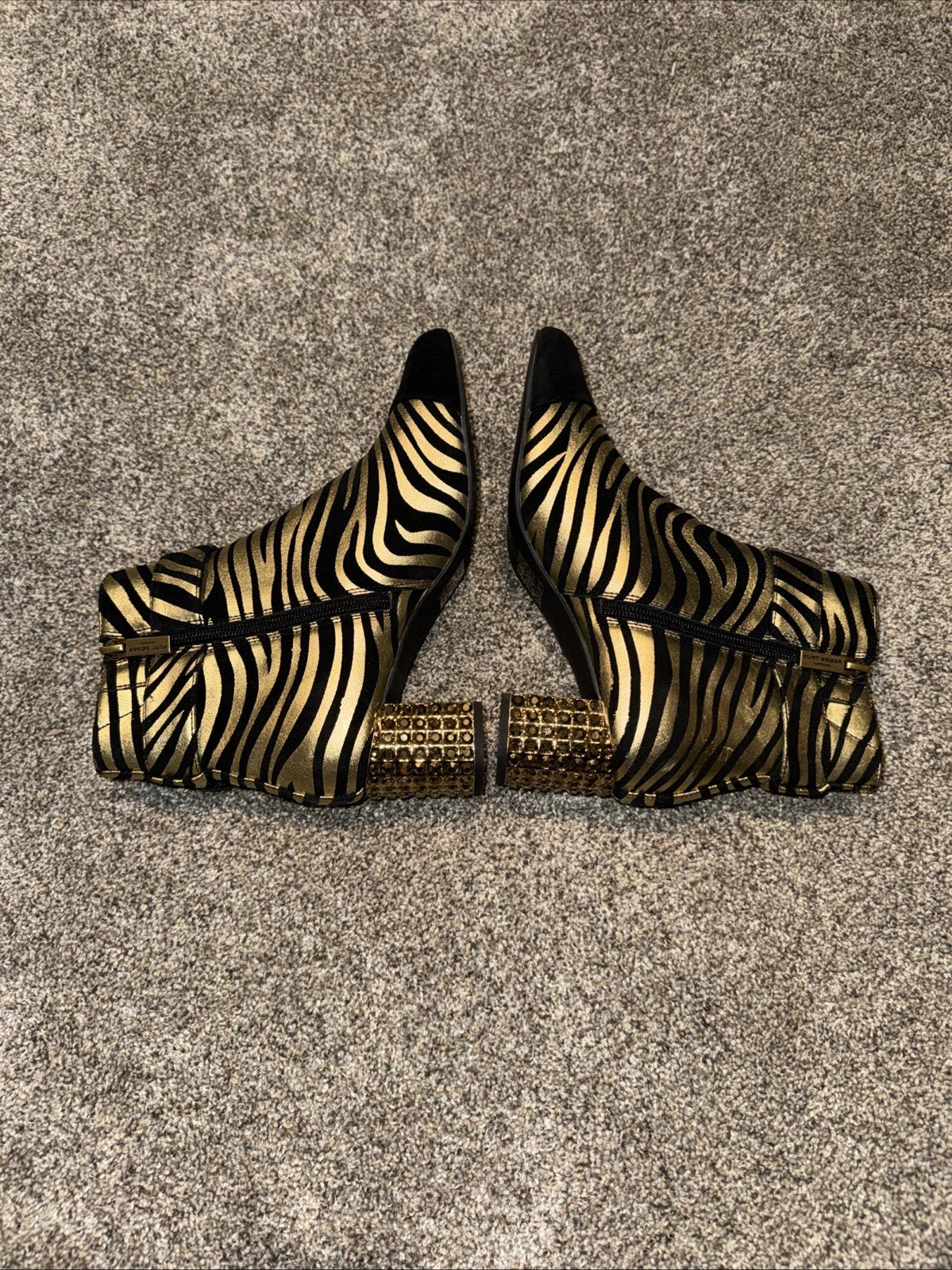 Size 38 Women’s Kurt Geiger Ankle Boots Zebra