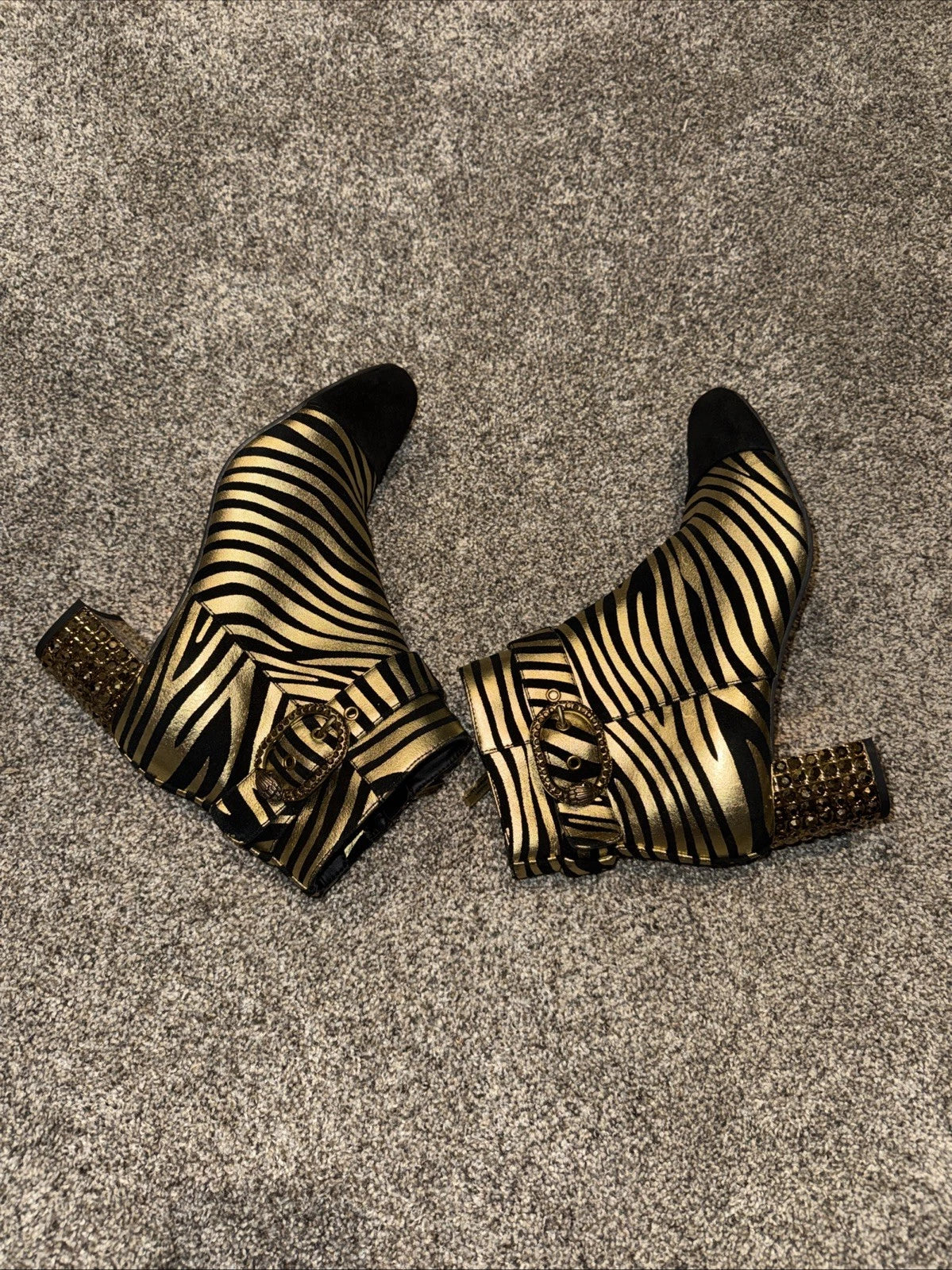Size 38 Women’s Kurt Geiger Ankle Boots Zebra
