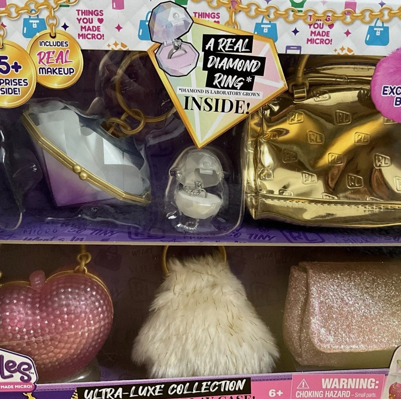 REAL LITTLES Micro Handbag Ultra Luxe Collection 5 Bags 15 Surprises