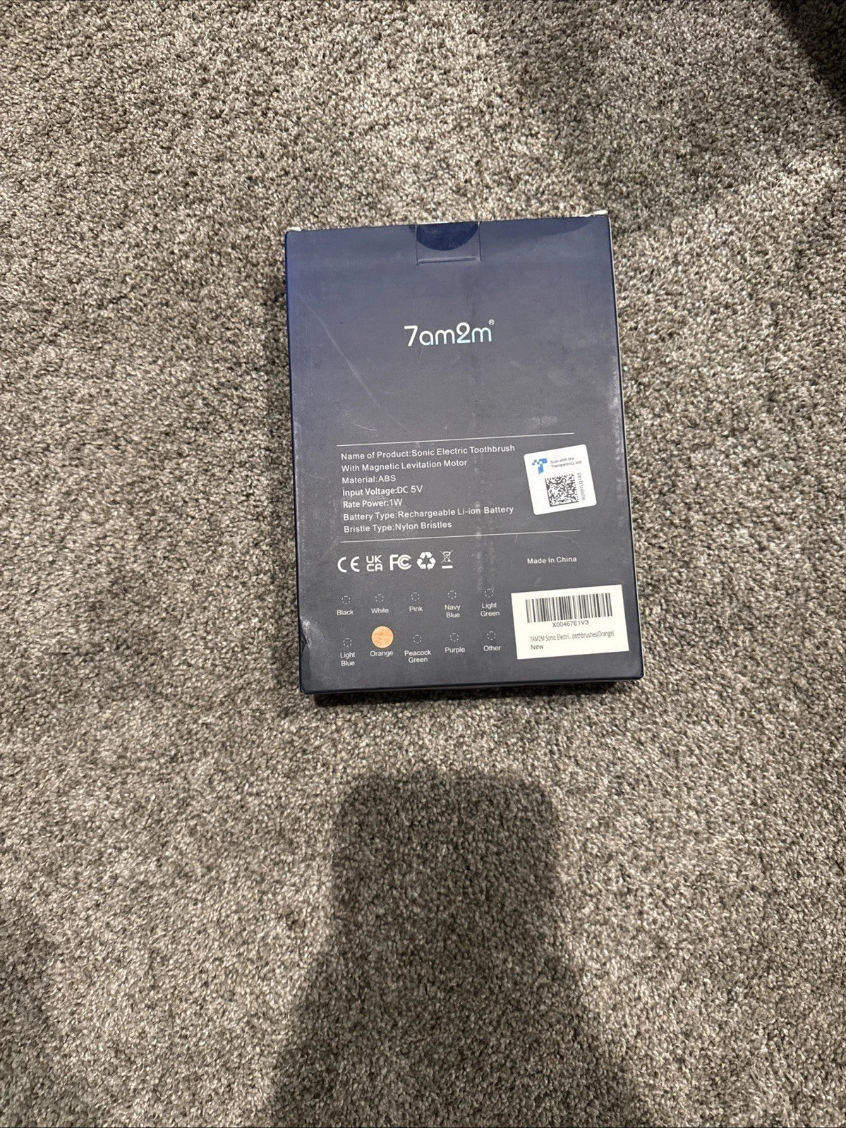 7am2m Sonic Electric Toothbrush Model AM 100 New In Sealed Box, White, 5 Modes