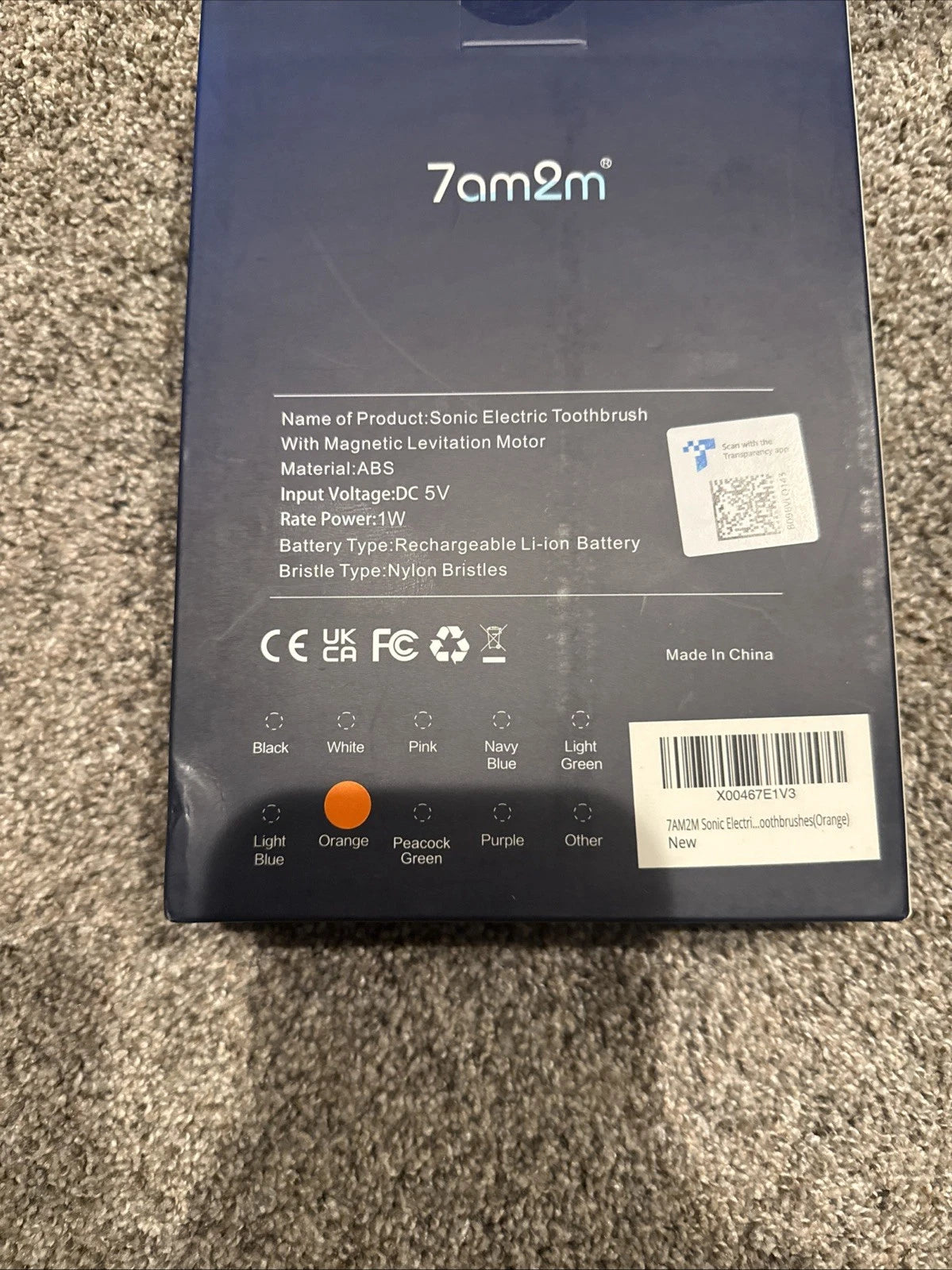 7am2m Sonic Electric Toothbrush Model AM 100 New In Sealed Box, White, 5 Modes