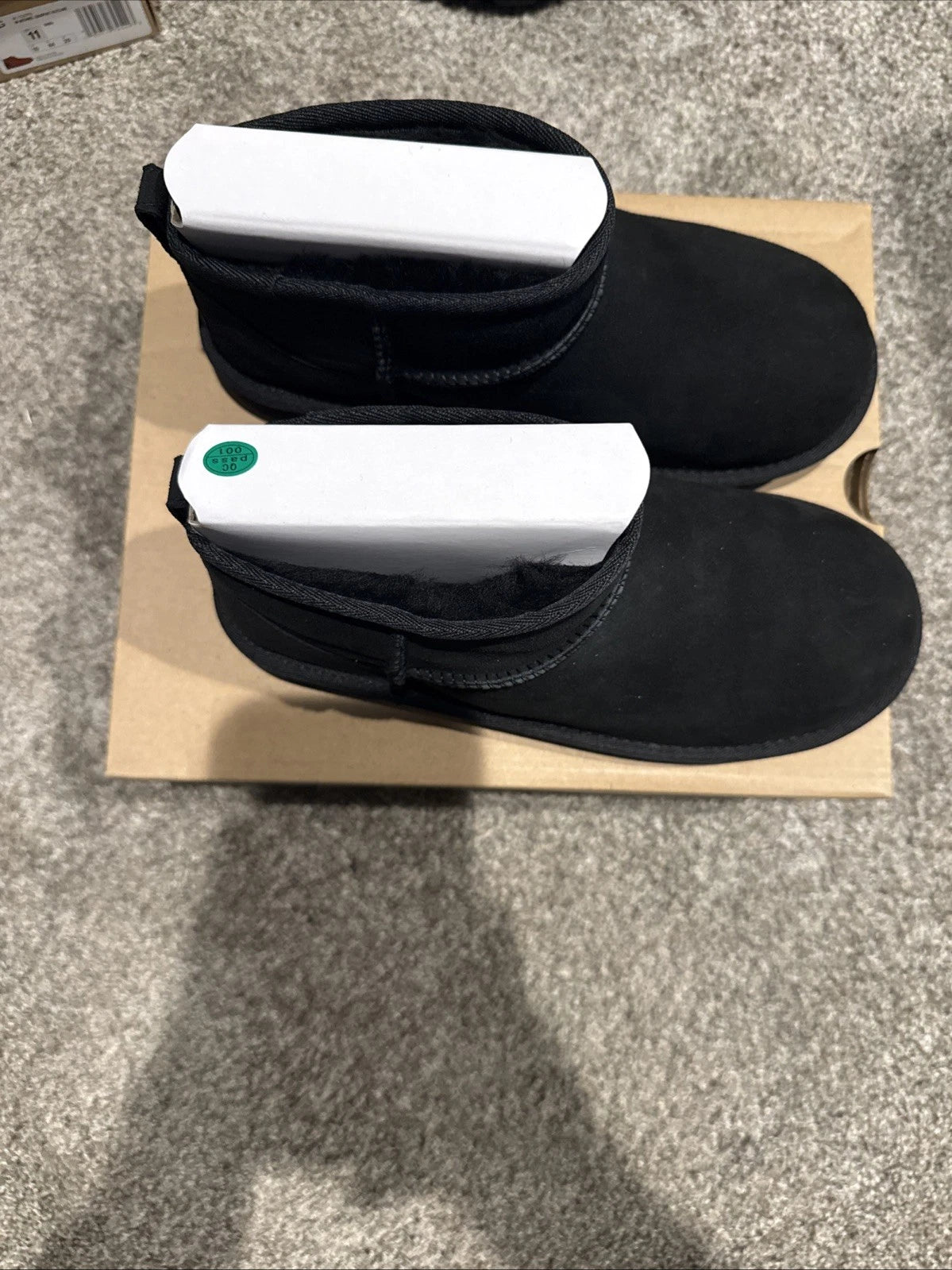 UGG Classic Ultra Mini Kids Boot, Size 4 - Black