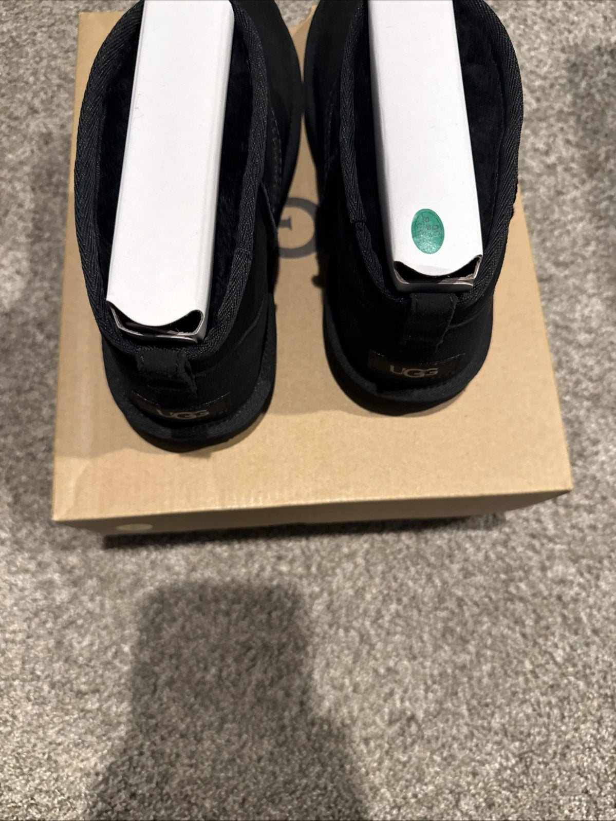 UGG Classic Ultra Mini Kids Boot, Size 4 - Black