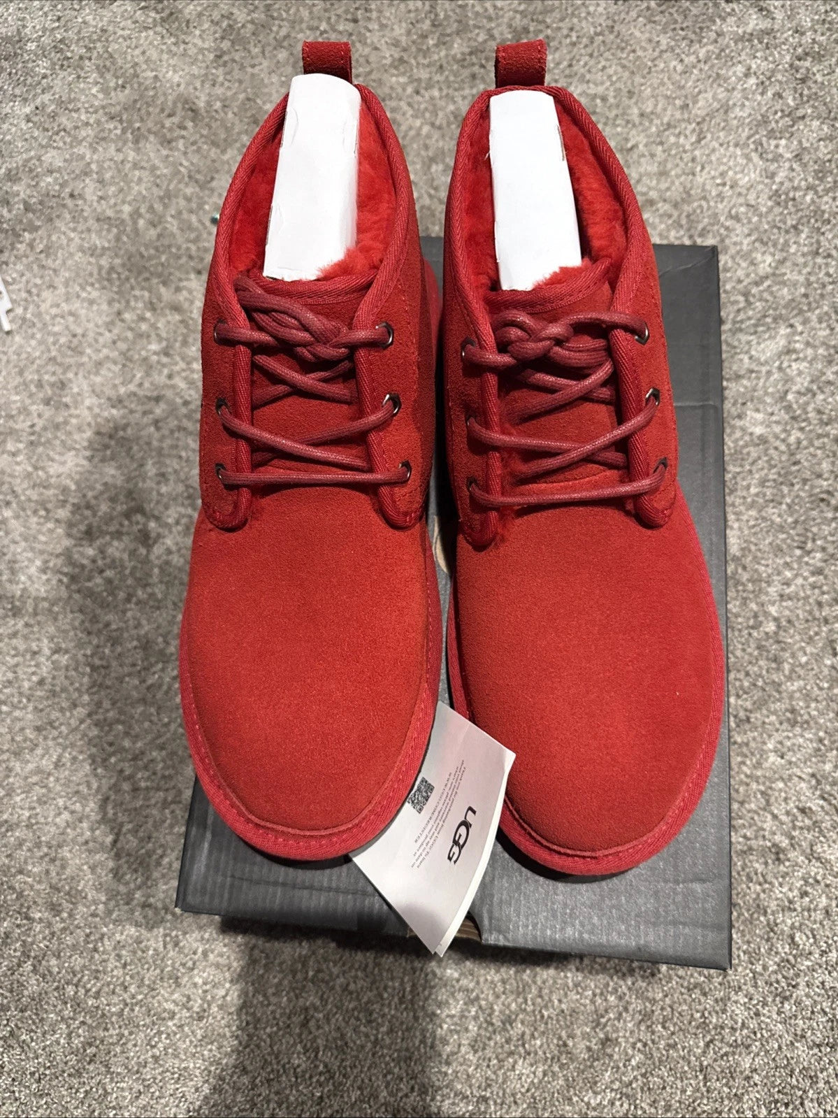 UGG Neumel Red Black Graphic Outline Chukka Boot 1130715 Men's Size 11 Hard Sole