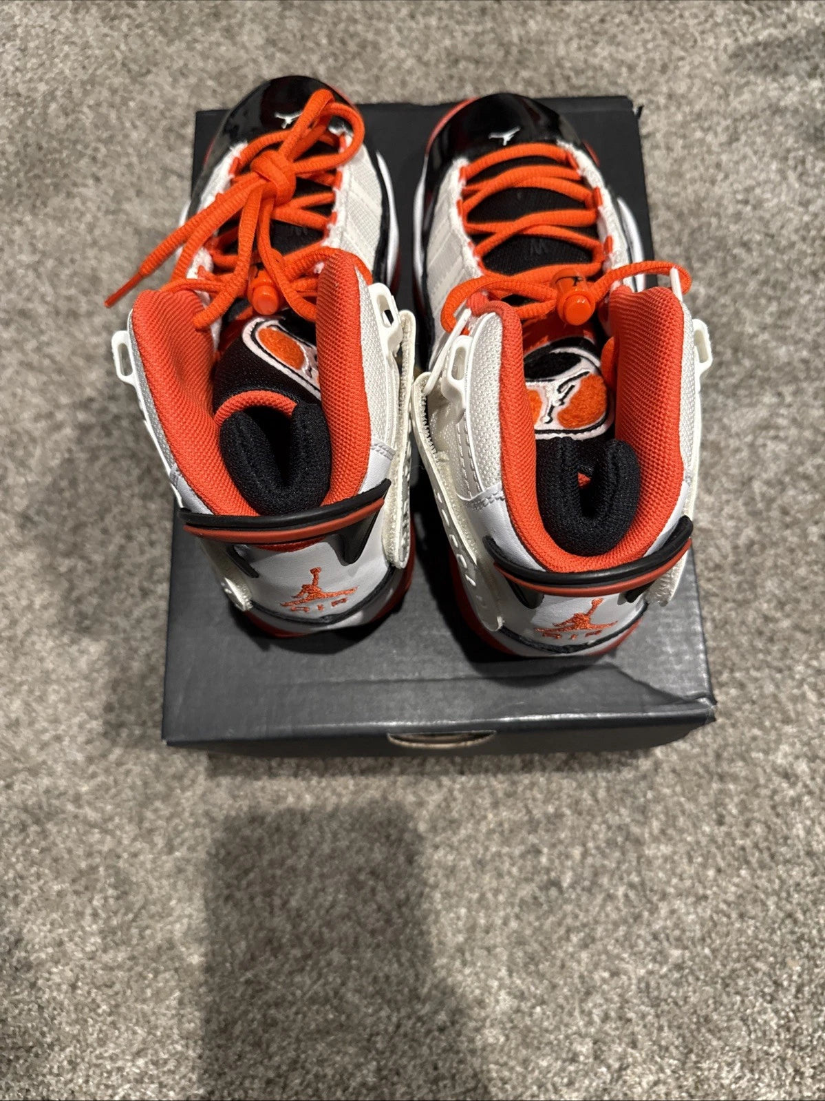 Size 6 (GS) - Jordan 6 Rings Mid White Black Team Orange