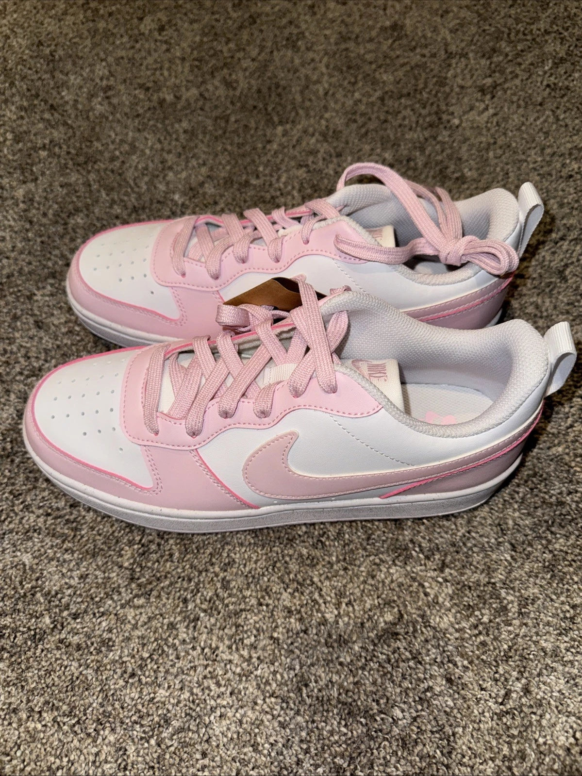 Size 7Y- Nike Court Borough Low Recraft  Pink Foam