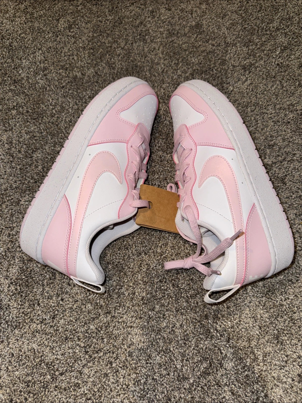 Size 7Y- Nike Court Borough Low Recraft  Pink Foam