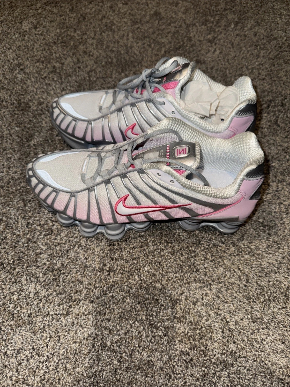 Size 6.5 Women’s - Nike Shox TL Metallic Platinum Pink Foam- No Box Lid