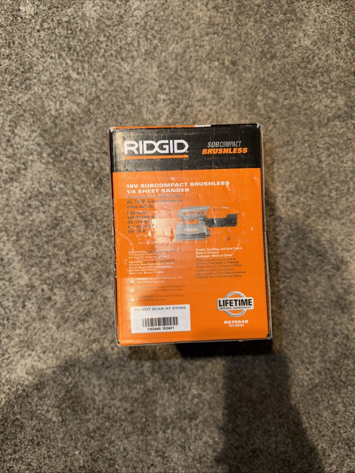 Ridgid 18V Subcompact Brushless 1/4 Sheet Sander