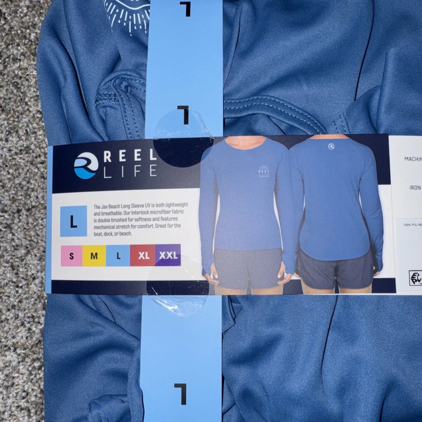 Women’s Large- Reel Life - Long Sleeve UV Tee Blue