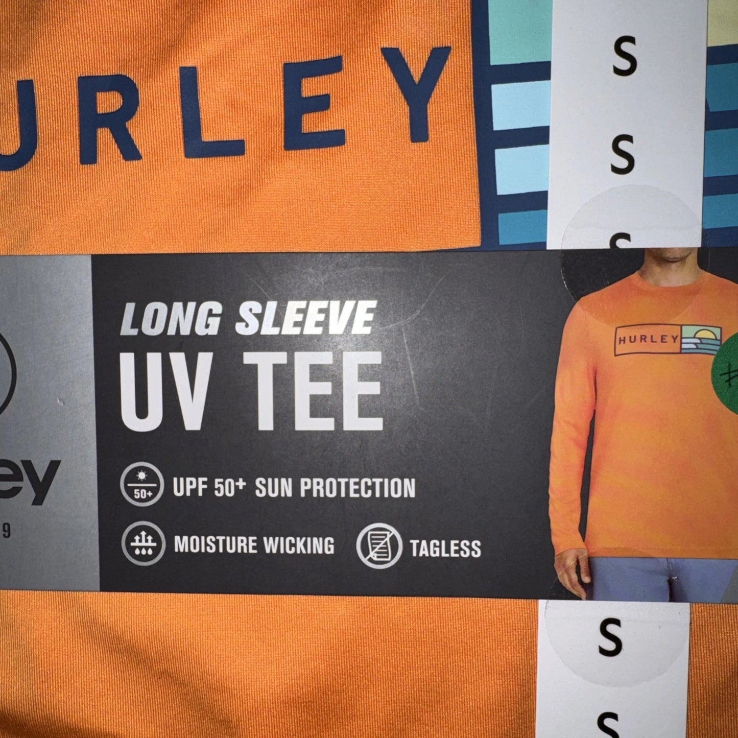 Men’s Small- Hurley Long Sleeve UV Tee Orange