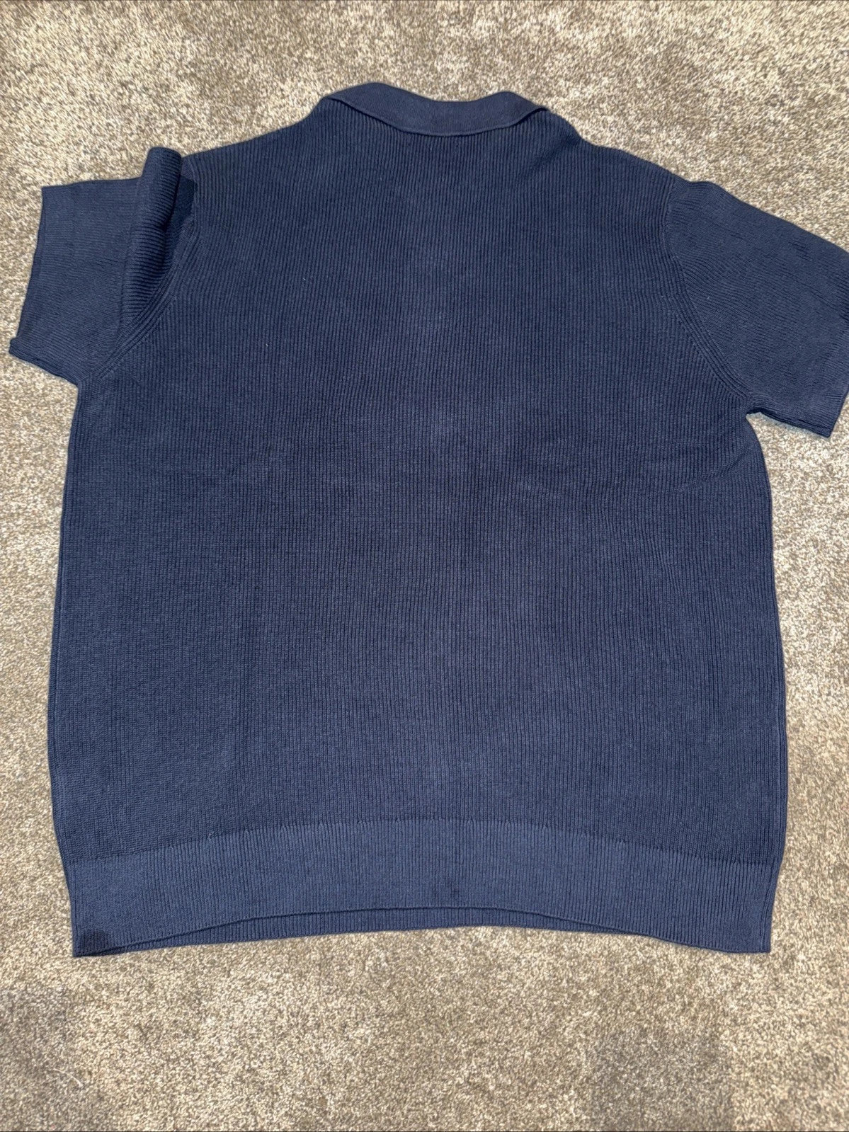 Men's XL - DKNY Sweater Polo Navy Blue - Short Sleeve