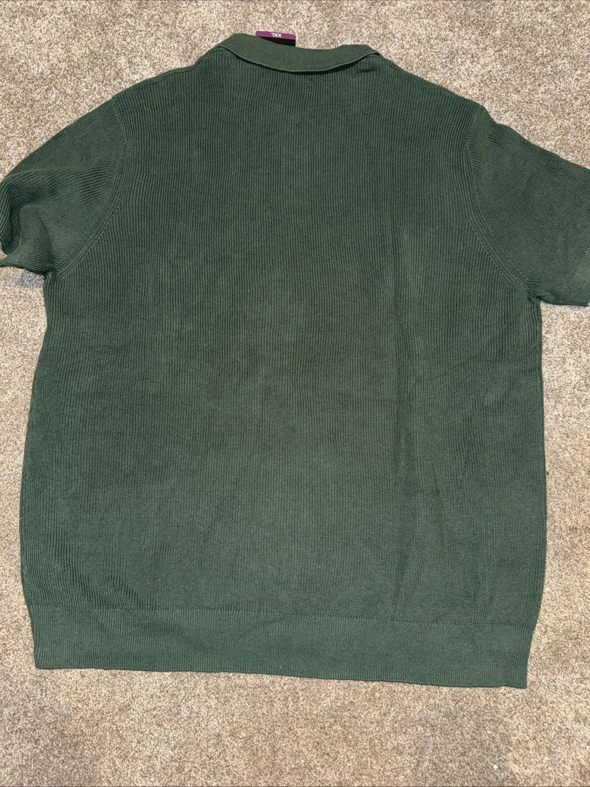 Men's XXL - DKNY Sweater Polo Green- Short Sleeve