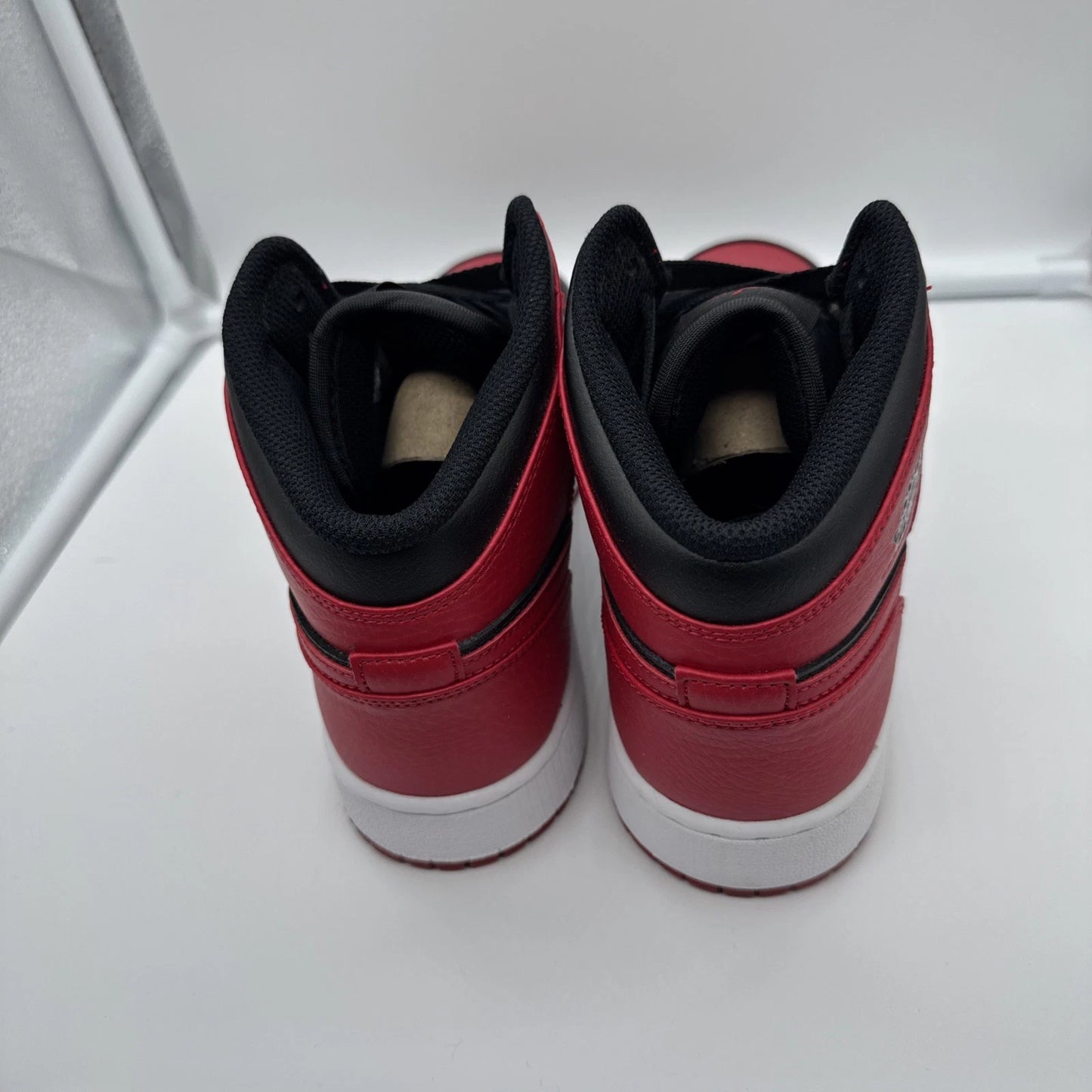 Size 7Y- Jordan 1 Mid Black Red