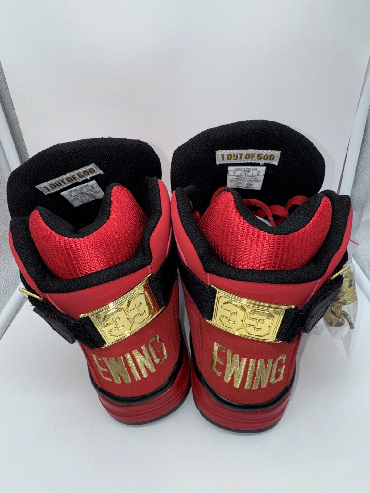 Size 9 Men’s- Ewing 33 Hi 10 Year Anniversary Patrick Ewing- Red