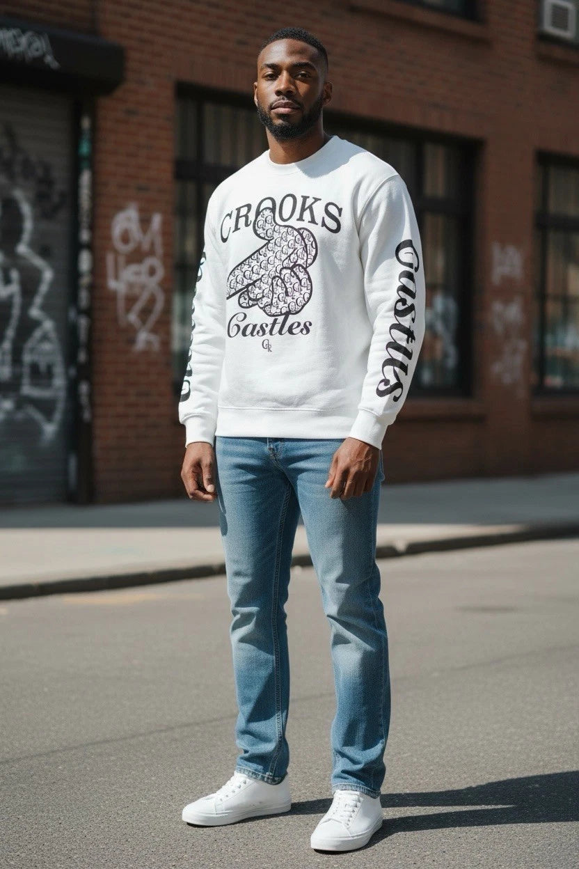 Men’s 3XL- Crooks & Castles Sweatshirt- White