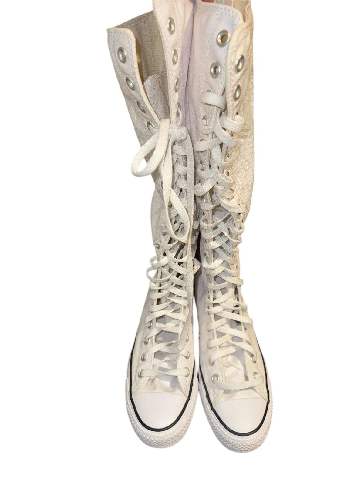 Women’s 7.5 Converse Knee High Lace Sneaker- White