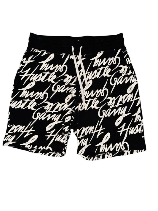 Men’s Large- Hustle Gang Shorts- Black/White