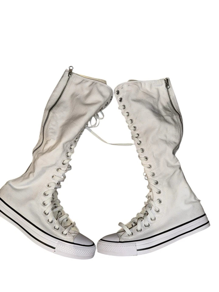 Women’s 7.5 Converse Knee High Lace Sneaker- White