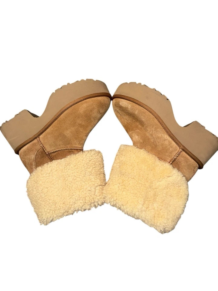 Women’s Size 8- Ugg Classic New Heights Genuine Shearling Cuffable Boot Brown