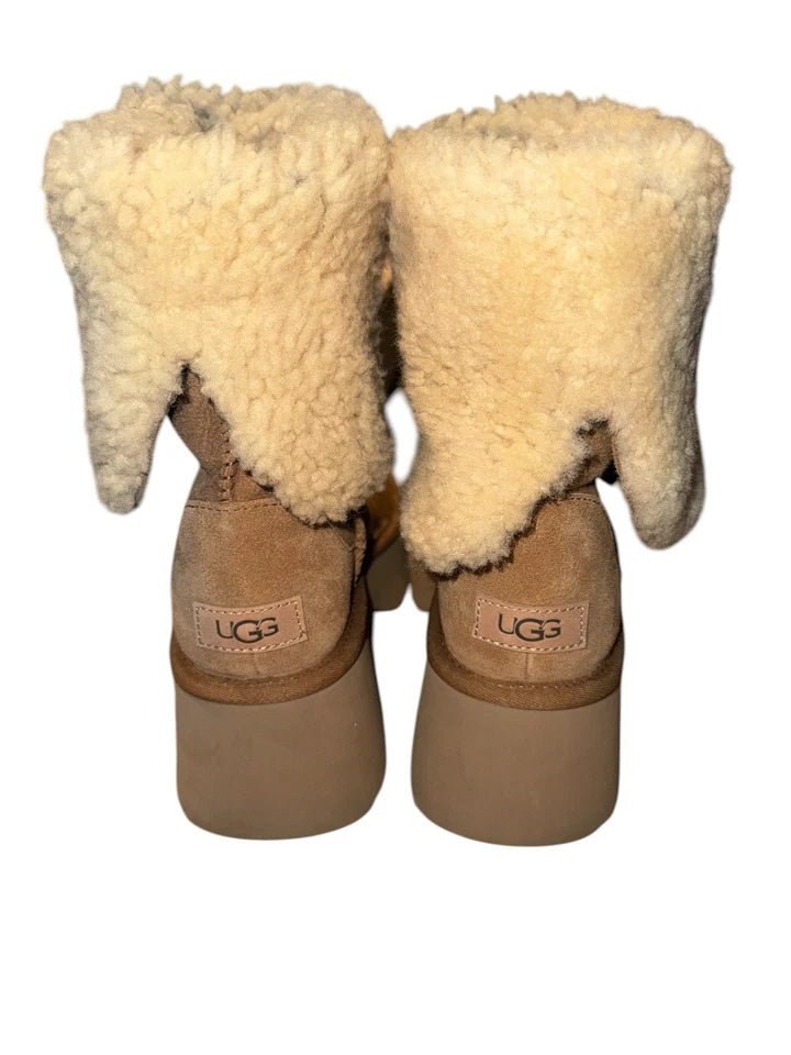 Women’s Size 8- Ugg Classic New Heights Genuine Shearling Cuffable Boot Brown