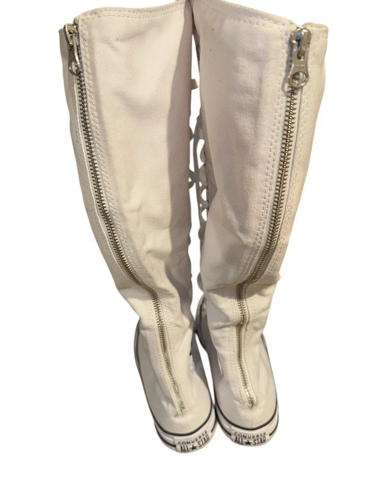 Women’s 7.5 Converse Knee High Lace Sneaker- White